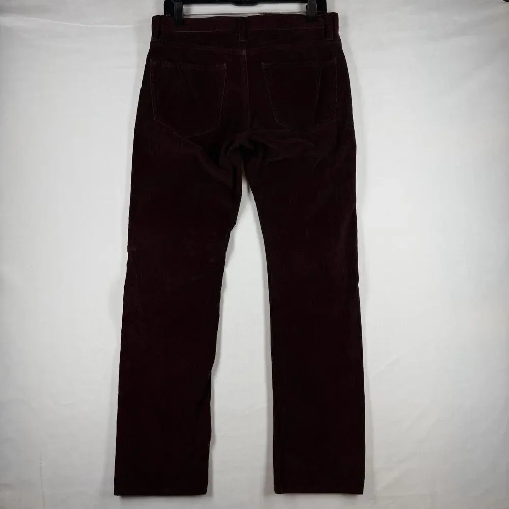 Banana Republic Vintage Straight Corduroy Pants Men's 30x30 Burgundy 100% Cotton